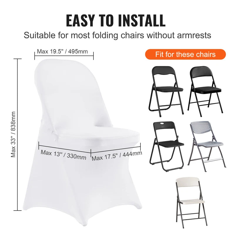 12-Pack Elastic Spandex Wedding Chair Covers for Banquets and Parties