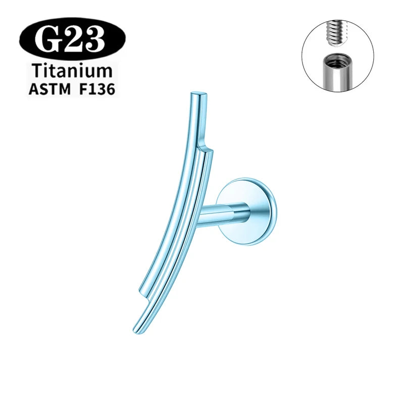Implant Grade ASTM F136 Titanium Nose & Body Piercing Jewelry 16G Labret Lip Ear Studs
