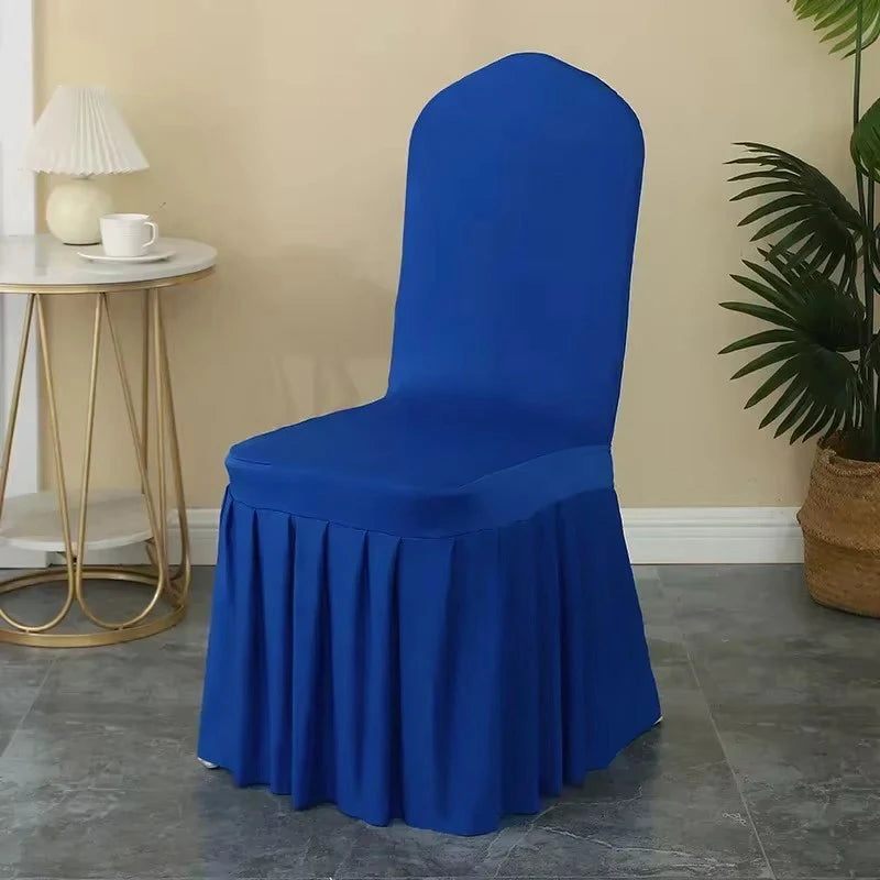 Pleated Spandex Chair Cover 50/100pcs Hotel Banquet Wedding Seat Protector