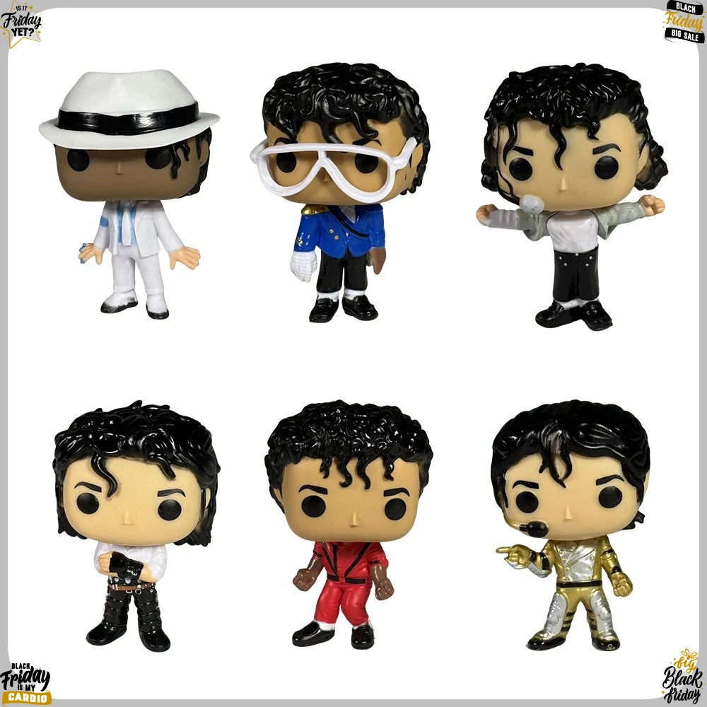 6 Styles Vinyl Michael Jackson Action Figures Collectible Toys for Men & Women