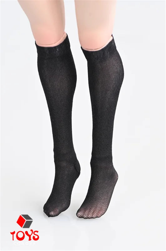 1/6 Scale Female Action Figure Socks - Semi-transparent Short & Long Stockings