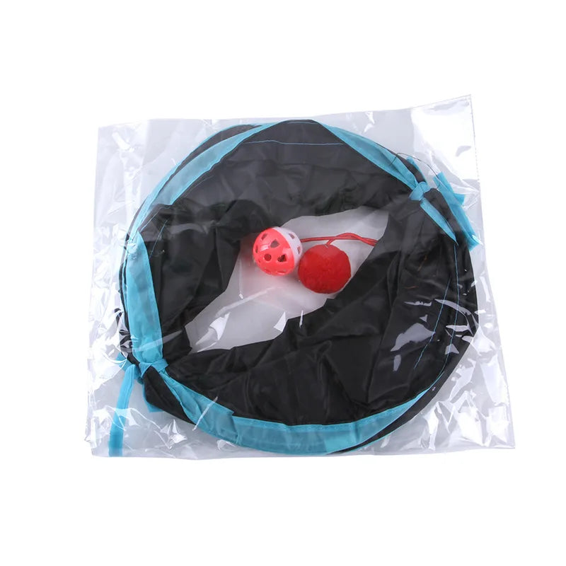 Foldable Cat Tunnel Toy for Indoor Play - Breathable, Multi-Shape, Collapsible Pet Tunnel