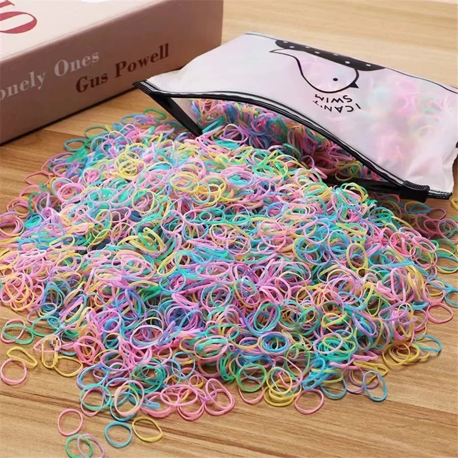 1000pcs Colorful Small Disposable Rubber Bands for Ponytail Hair Holders