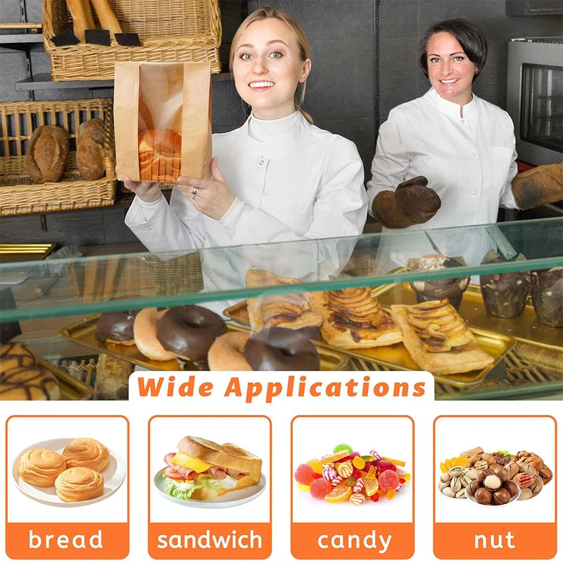 Large Bread Bags for Sourdough & Bakery Items with Clear Window - Pack of 1