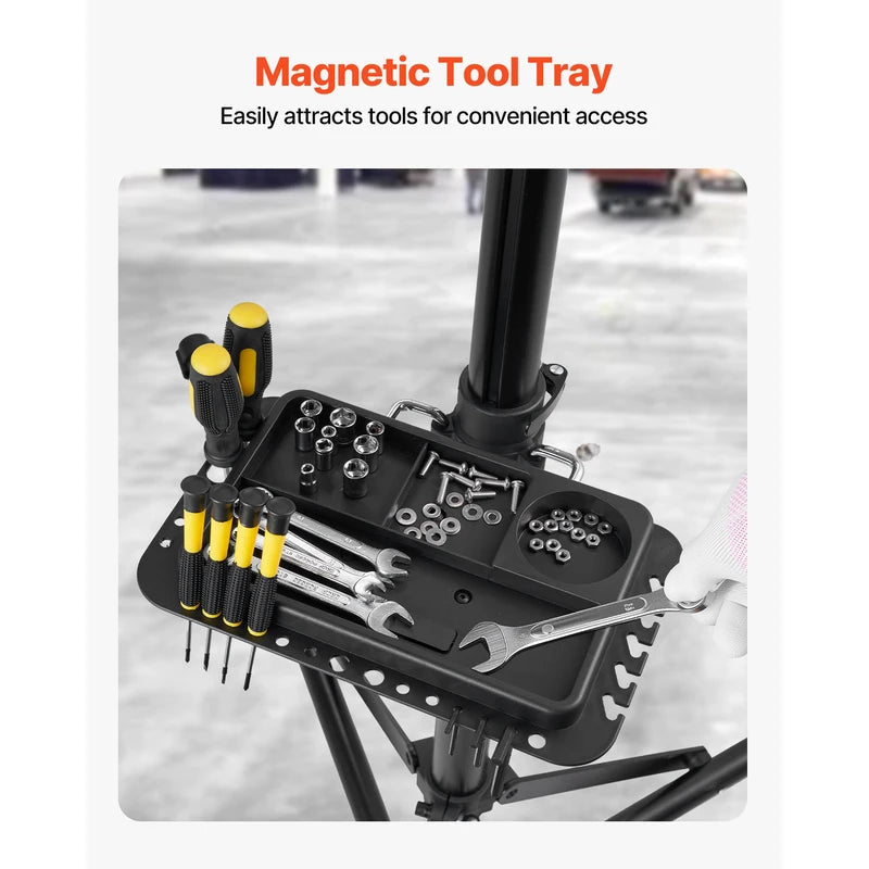 Heavy-Duty Bicycle Repair Stand with 360° Clamp and Tool Tray - Supports 85 lb