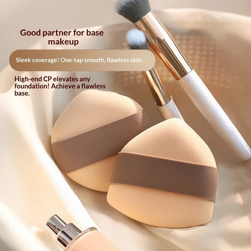 Double-Sided Makeup Sponge Set - Soft Foundation Blender for Wet & Dry Use