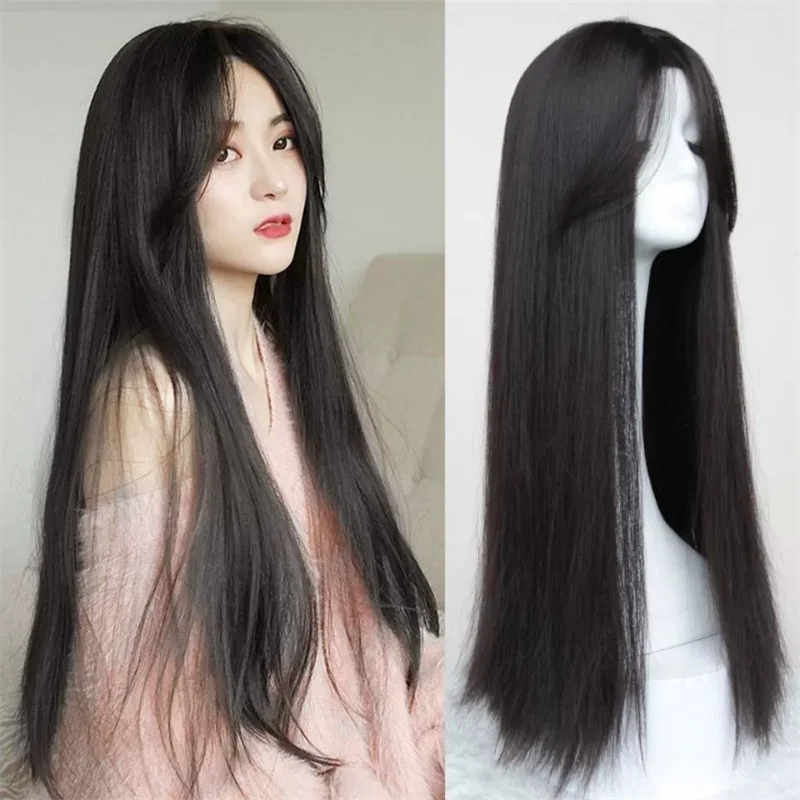 Long Straight Synthetic Wig for Women - Breathable & Comfortable Daily Use