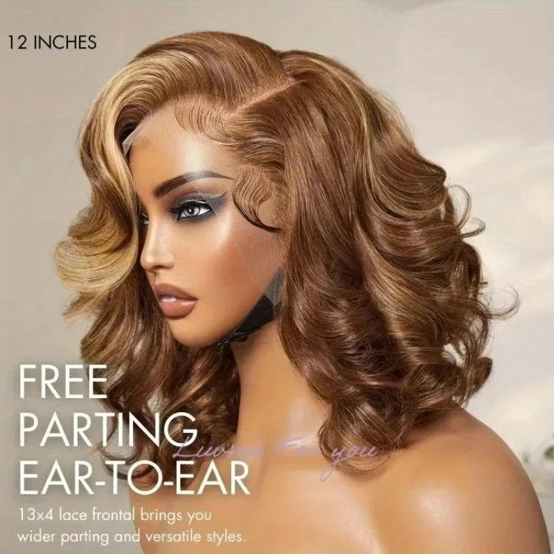 Ombre Lace Front Human Hair Wig 4/27 Body Wave 13x4 Glueless Pre-Plucked Highlight