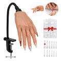 Practice Hand for Acrylic Nails - Silicone Flexible Fingers, Reusable Nail Training Tool