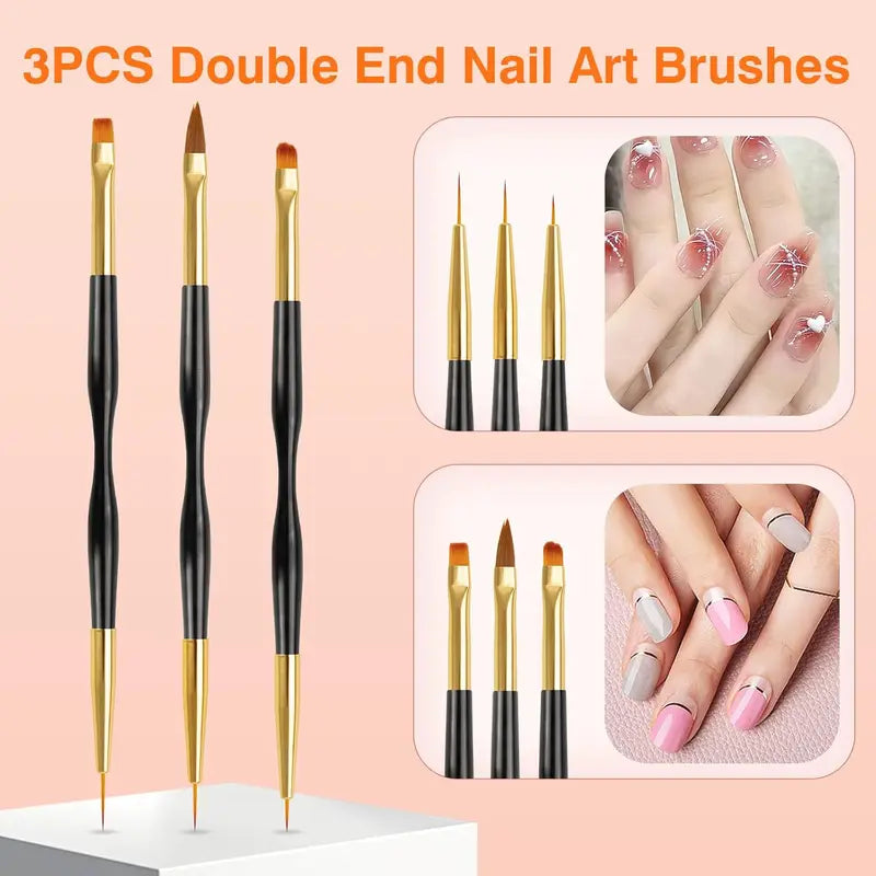15/31PCS Nail Art Brush Set with Dotting & Liner Pens for Gel & Nail Polish