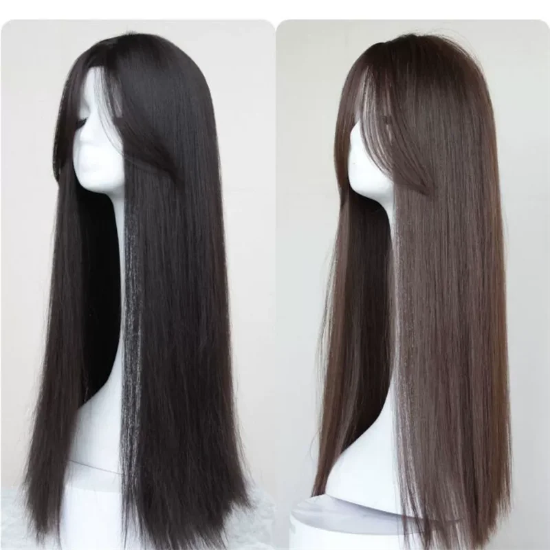 Long Straight Synthetic Wig for Women - Breathable & Comfortable Daily Use