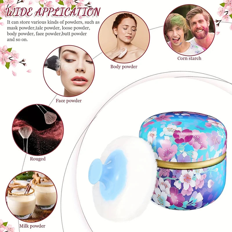 Portable Makeup Puff and Powder Container for Travel and Home Use