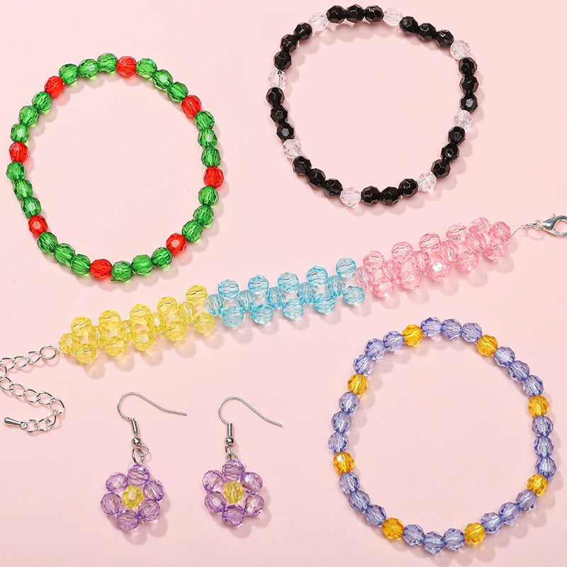 300pcs 6mm Crystal Acrylic Beads for Jewelry Making Loose Spacer Round Beads