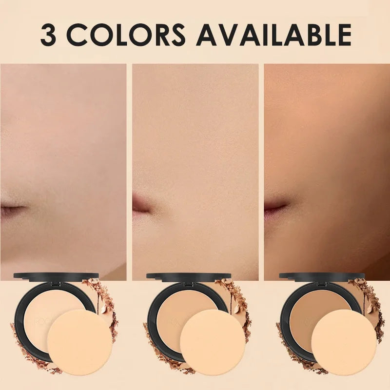 Mineral Face Pressed Powder Foundation Oil Control Matte Finish 3 Shades