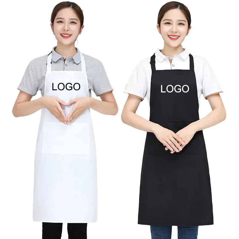 Personalized Waterproof Work Apron for Men Women with Custom Logo - Kitchen & Restaurant Use