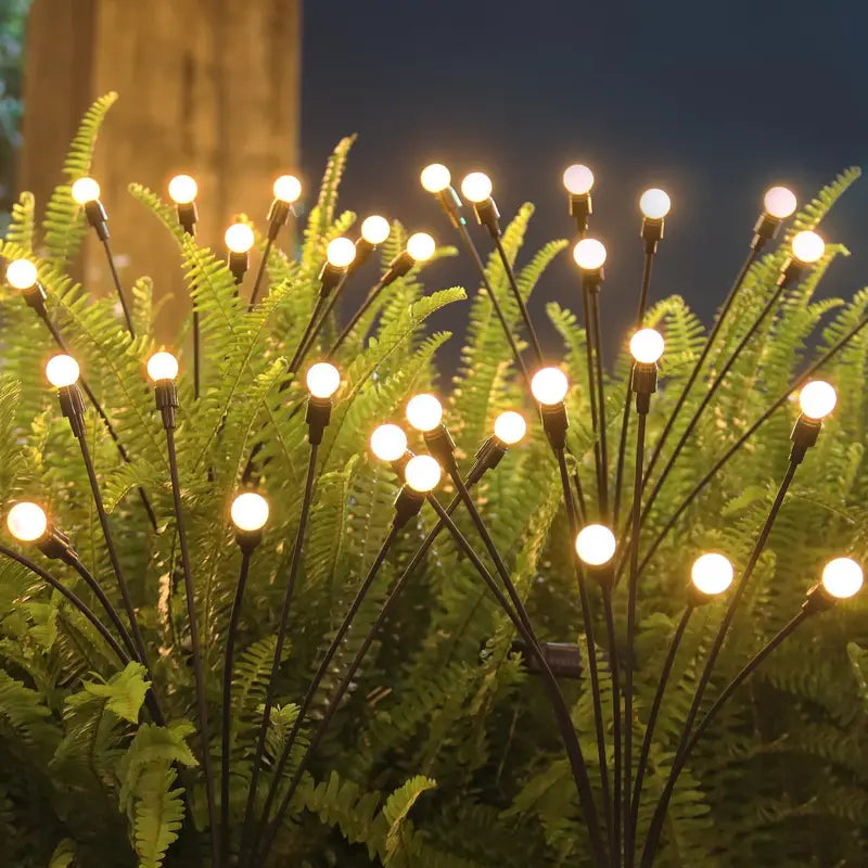 Solar Firefly Garden Lights - Waterproof Outdoor Pathway & Patio Decor, 6/8/10 LED Options