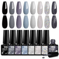 8-Piece Colorful Gel Nail Polish Set for Manicure & Nail Art