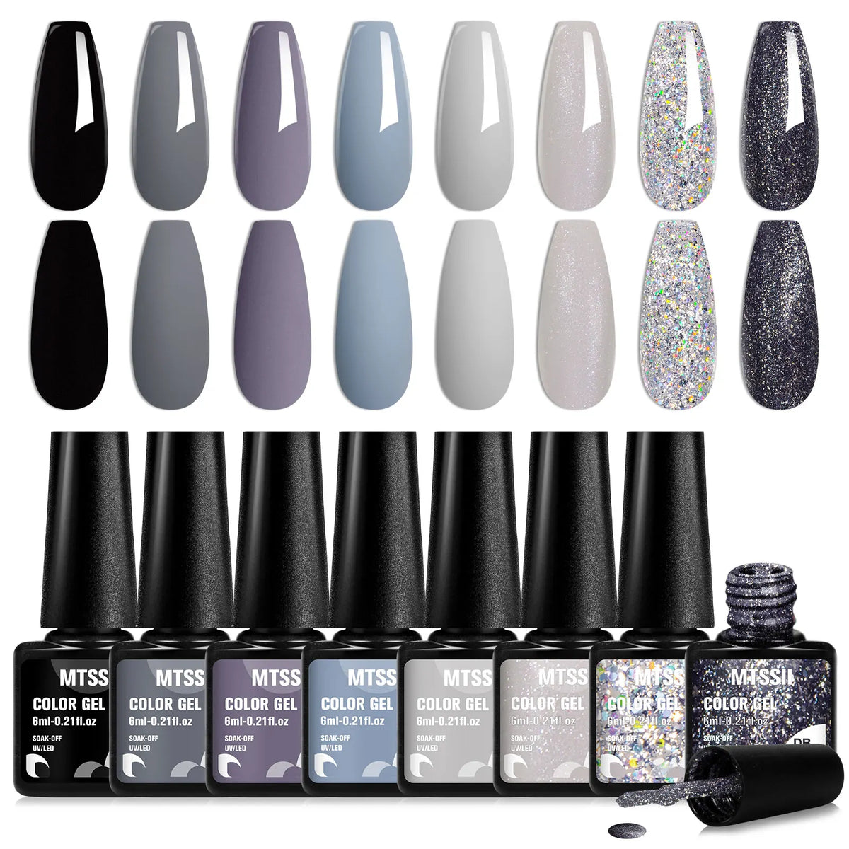 8-Piece Colorful Gel Nail Polish Set for Manicure & Nail Art