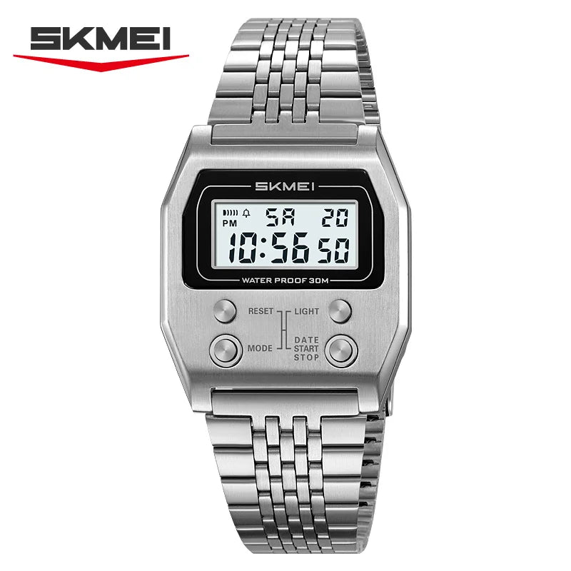 Digital Sports Waterproof LED Watch for Men & Women - Retro Alarm Clock