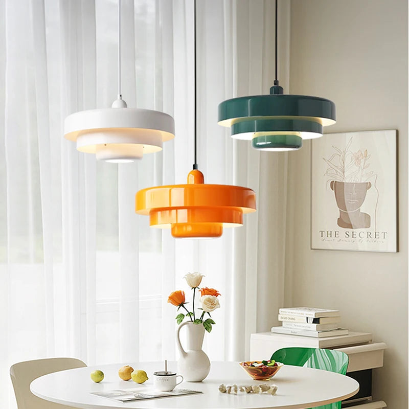 Retro Medieval Pendant Lamp - Green, White, Burgundy, Black Variants - Dining & Restaurant Lighting