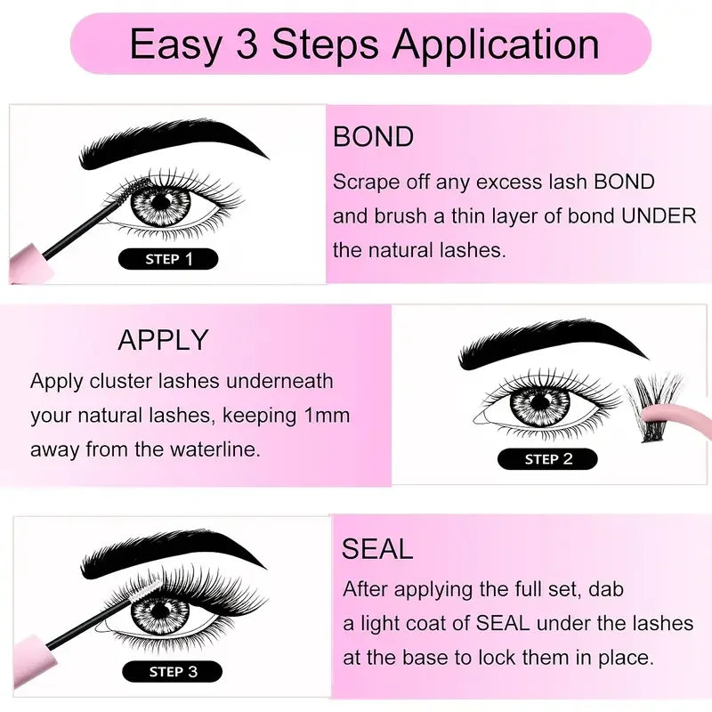 3 Pieces Adhesive and Sealing Eyelash Glue 2-in-1 for DIY False Eyelashes
