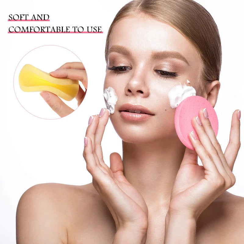 12-Pack Compressed Facial Sponges for Cleansing and Makeup Removal - Soft Exfoliating Pads