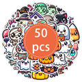 Halloween Stickers Pack - 50 Waterproof Vinyl Fun Holiday Decals for Scrapbooking & Crafts