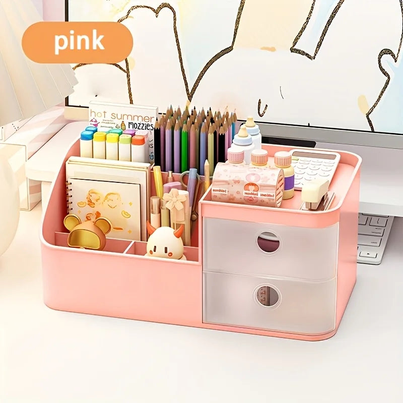 Large Capacity Desktop Storage Box Pen Holder for Tidy Workspace