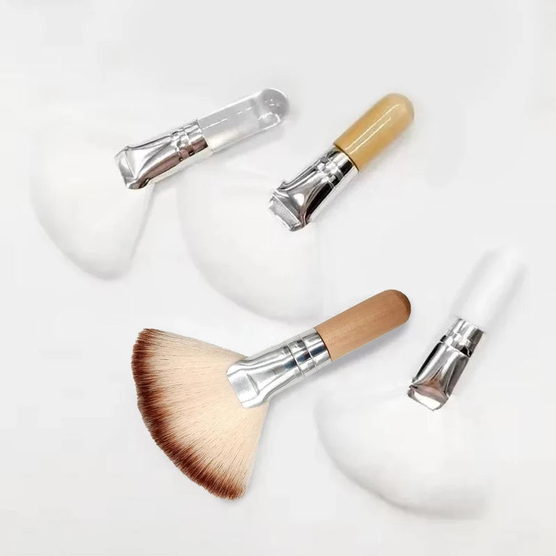 Mini Fan Makeup Brush Set - Face Powder Blush Concealer Fan Brushes for Professional & Beginner Use