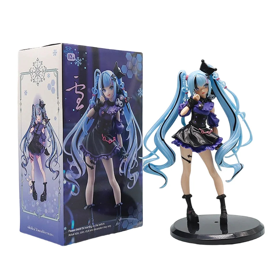 Anime PVC Figure - 19cm Hatsune Miku Snow Miku x Kuromi Collectible Figurine