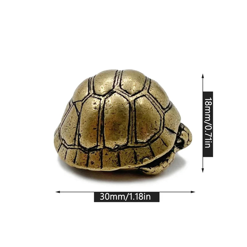 Brass Feng Shui Turtle Figurine Desktop Decor Tortoise Statue Home Office Ornament