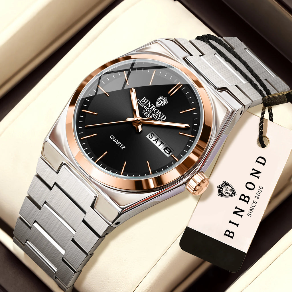 Luxury Women's Quartz Watch Waterproof Luminous Auto Date & Week Display