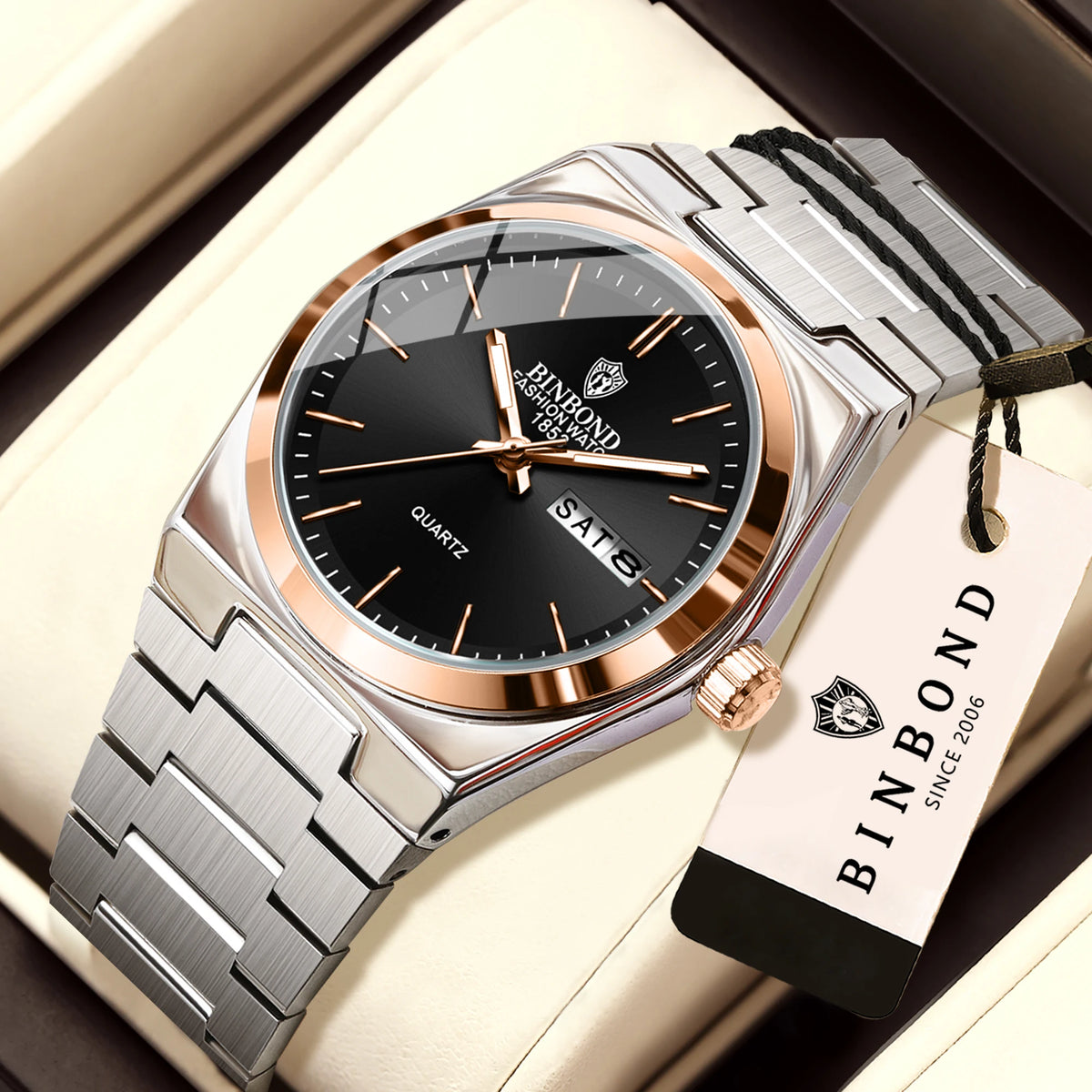 Luxury Women's Quartz Watch Waterproof Luminous Auto Date & Week Display