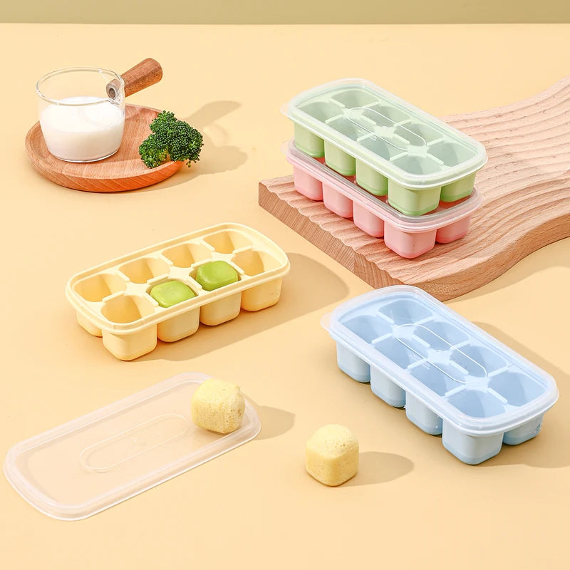 Mini Silicone Ice Cube Tray with Lid - Reusable 8-Grid Mold for Whisky & Drinks