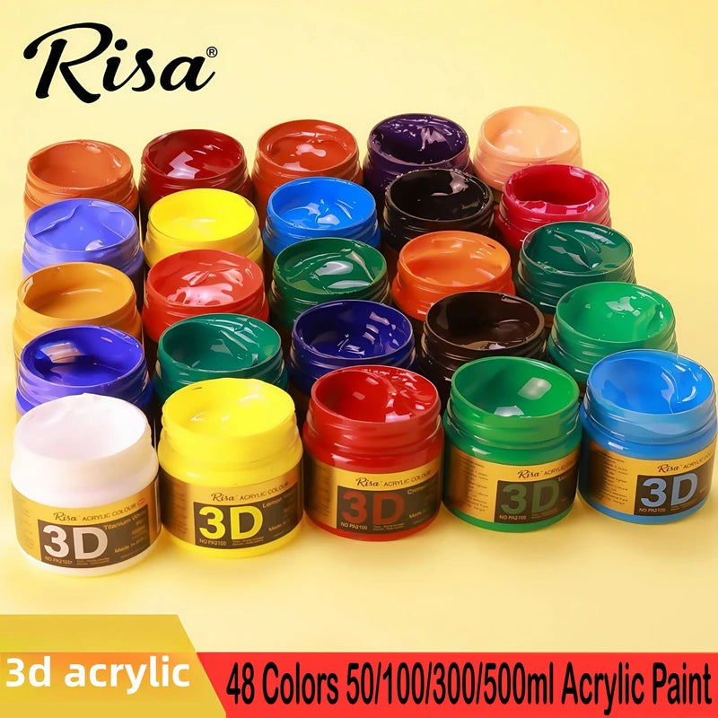 Professional Acrylic Paint Set - 48 Colors, Waterproof, Easy Blend, Art Supplies