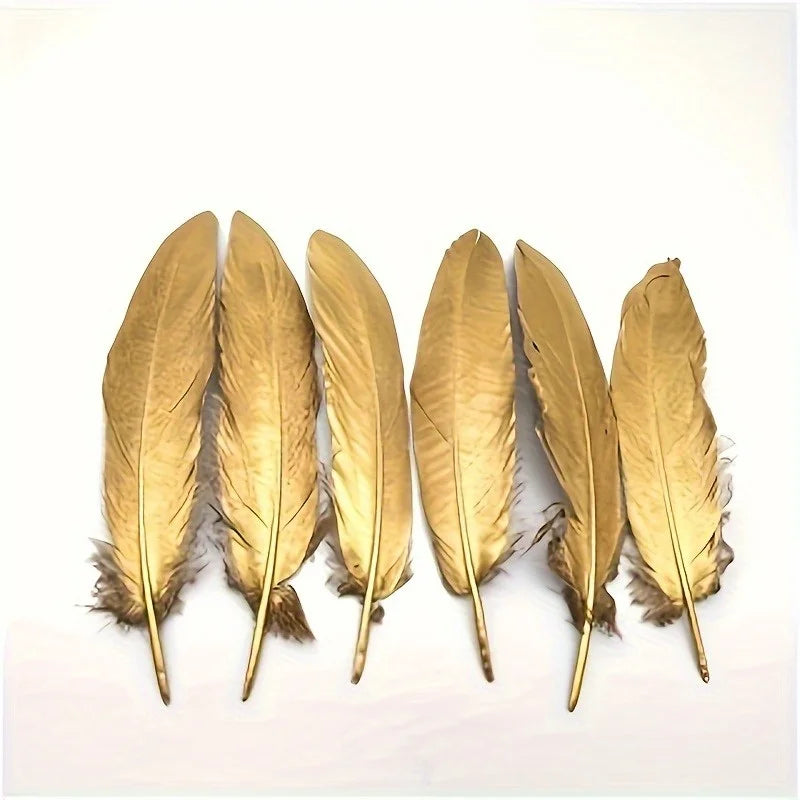 Golden Goose Feathers for Crafts & Decorations 15-20cm - 50/100pcs