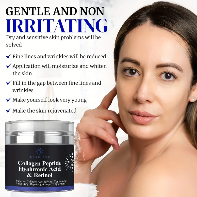 Collagen Peptide Face Moisturizer with Hyaluronic Acid & Retinol - Anti-Aging Skin Care