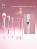 Portable Makeup Brush Set with Eyeshadow and Blush Brushes - Multiple Handle Colors