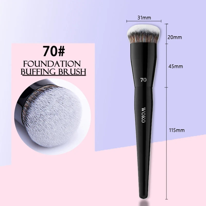 Pro 70 Big Foundation Makeup Brush - Chubby Synthetic Face Contour Tool