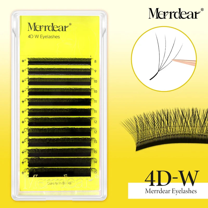Premade W-Shape Eyelash Extensions 3D-6D Natural Soft Bloom Effect for Eye Makeup