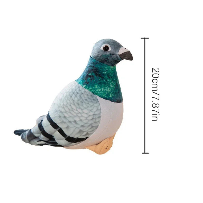 Lifelike Bird Plush Toy - Realistic Pigeon & Magpie Stuffed Animal for Decor & Gifts