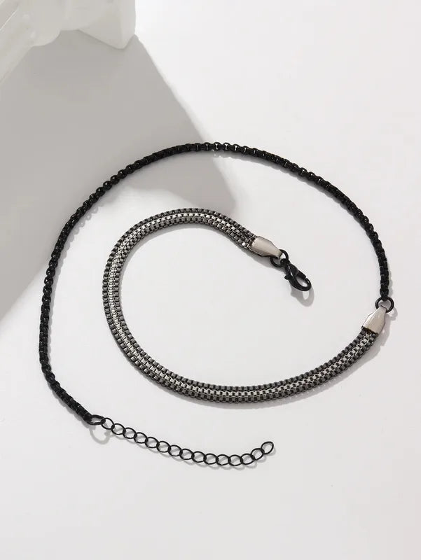 Men's Adjustable Steel Chain Bracelets - Stylish European Jewelry Gift Set