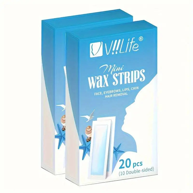 Depilatory Wax Strips for Hair Removal - 20/40 Pcs Cold Wax Paper for Face, Body, Arms, Legs