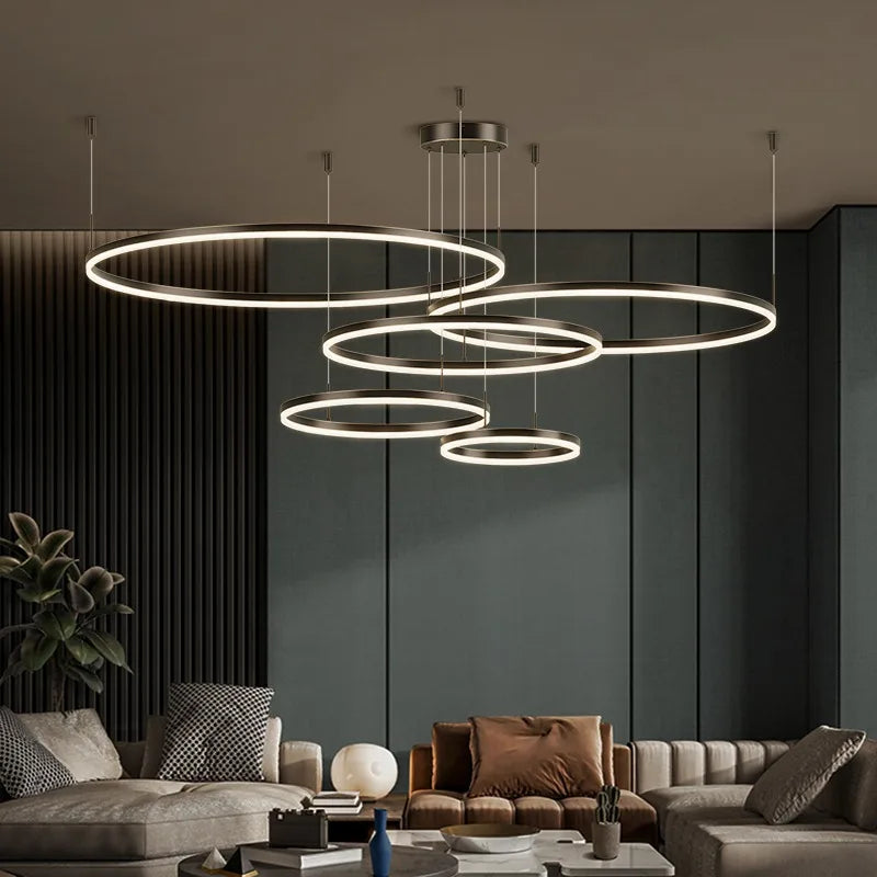 Nordic Style Modern Pendant Light for Living Room, Adjustable LED Lighting