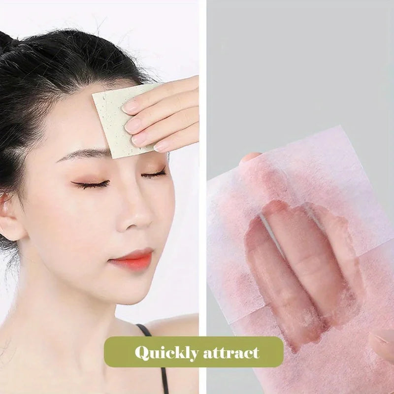 Portable Facial Oil Blotting Papers - Oil Control & Shine-Reducing Sheets