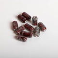 Small Cylindrical Ceramic Beads for Jewelry Making - 10pcs Handmade Pendant Material