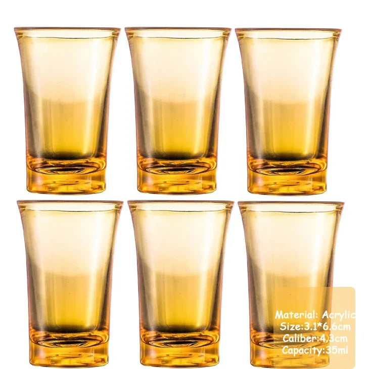 6pcs Plastic Shot Glasses for Spirits & Cocktail Party Bar Wedding Drinkware