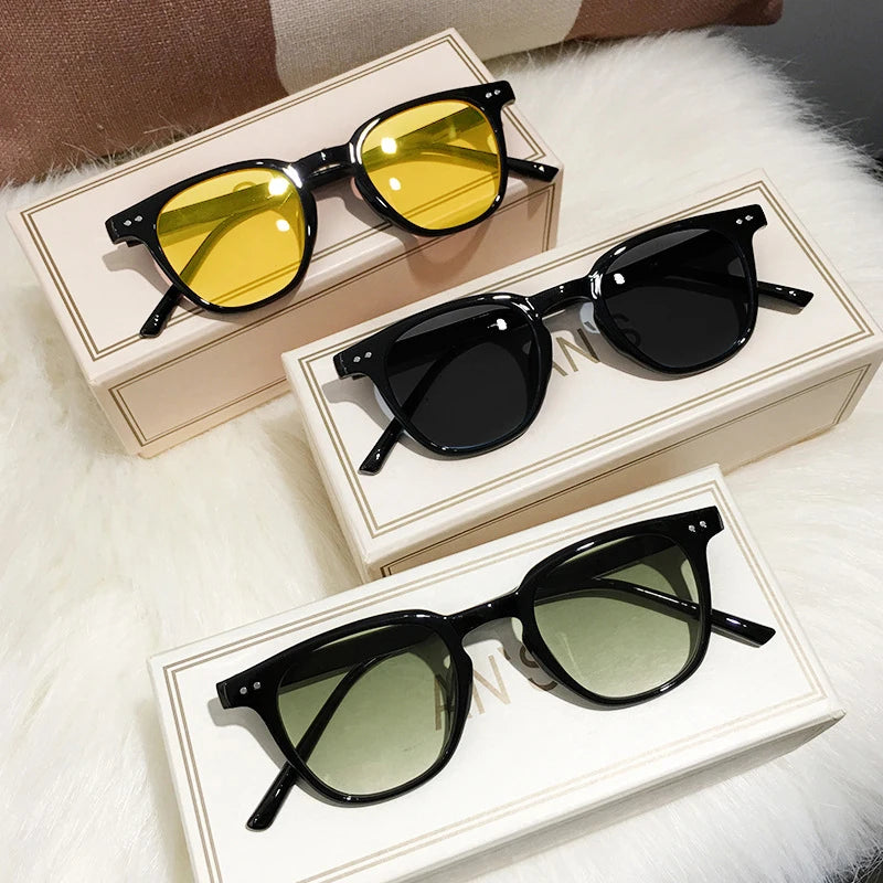 Vintage Square Sunglasses for Women Men Small Round Eyewear Luxury Style