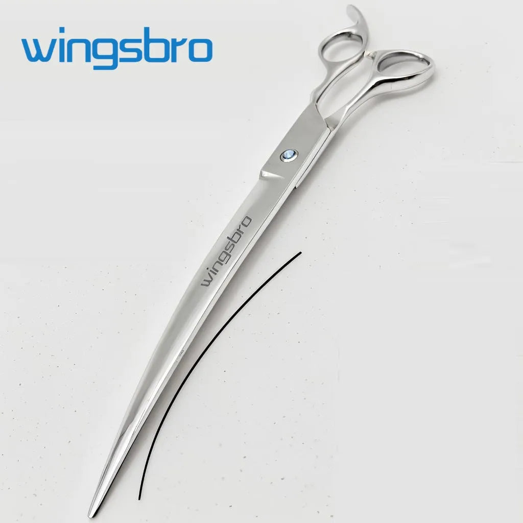 Pet Grooming Scissors 8 Inch Curved Shark Hair Trimming Shears for Dogs & Pets