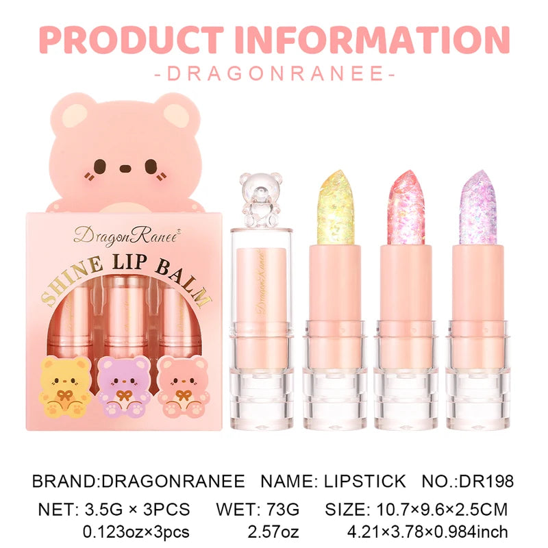 Lipstick Set Trio - Waterproof, Hydrating, Non-Fading Makeup for Beginners